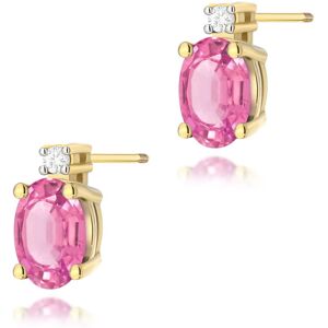 Inny producent Złote kolczyki K0001 Różowy Topaz 2 x 0,50ct żółte złoto sztyft zakręcany pr. 585 Inny producent Złote kolczyki K0001 Różowy Topaz 2 x 0,50ct żółte złoto sztyft zakręcany pr. 585
