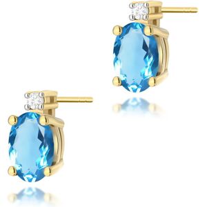 Inny producent Złote kolczyki K0001 Topaz 2 x 0,50ct żółte złoto pr. 585 Inny producent Złote kolczyki K0001 Topaz 2 x 0,50ct żółte złoto pr. 585