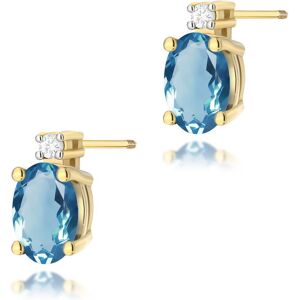 Inny producent Złote kolczyki K0001 Topaz London Blue 2 x 0,50ct żółte złoto sztyft zakręcany pr. 585 Inny producent Złote kolczyki K0001 Topaz London Blue 2 x 0,50ct żółte złoto sztyft zakręcany pr. 585
