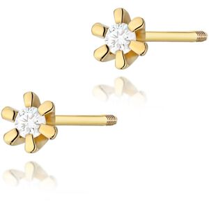 Inny producent Złote kolczyki K0029 Diament 2 x 0,02ct żółte złoto sztyft zakręcany pr. 585 Inny producent Złote kolczyki K0029 Diament 2 x 0,02ct żółte złoto sztyft zakręcany pr. 585
