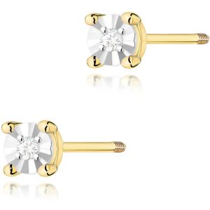 Inny producent Złote kolczyki K0058 Diament 2 x 0,01ct żółte złoto sztyft zakręcany pr. 585 Inny producent Złote kolczyki K0058 Diament 2 x 0,01ct żółte złoto sztyft zakręcany pr. 585