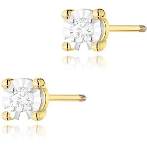 Inny producent Złote kolczyki K0058 Diament 2 x 0,03ct żółte złoto sztyft zakręcany pr. 585 Inny producent Złote kolczyki K0058 Diament 2 x 0,03ct żółte złoto sztyft zakręcany pr. 585