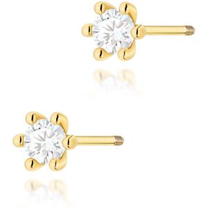 Inny producent Złote kolczyki K0222 Diament 2 x 0,15ct żółte złoto sztyft zakręcany pr. 585 Inny producent Złote kolczyki K0222 Diament 2 x 0,15ct żółte złoto sztyft zakręcany pr. 585
