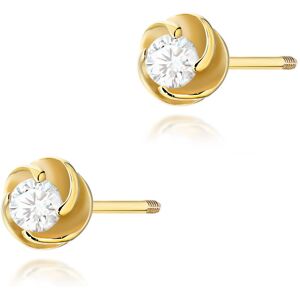Inny producent Złote kolczyki K0329 Diament 2 x 0,10ct żółte złoto sztyft zakręcany pr. 585 Inny producent Złote kolczyki K0329 Diament 2 x 0,10ct żółte złoto sztyft zakręcany pr. 585