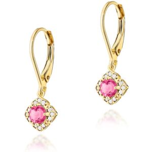 Inny producent Złote kolczyki K0571 Różowy Topaz 2 x 0,30ct żółte złoto pr. 585 Inny producent Złote kolczyki K0571 Różowy Topaz 2 x 0,30ct żółte złoto pr. 585