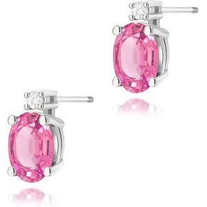 Inny producent Złote kolczyki Różowy Topaz 2 x 0,50ct białe złoto sztyft zakręcany pr. 585 Inny producent Złote kolczyki Różowy Topaz 2 x 0,50ct białe złoto sztyft zakręcany pr. 585
