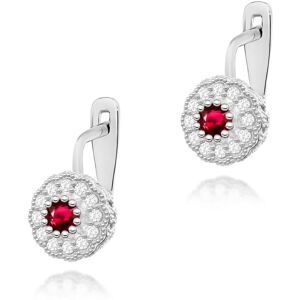 Inny producent Złote kolczyki Rubin 2 x 0,15ct białe złoto pr. 585 Inny producent Złote kolczyki Rubin 2 x 0,15ct białe złoto pr. 585