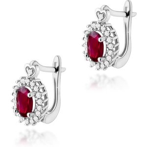 Inny producent Złote kolczyki Rubin 2 x 0,60ct białe złoto pr. 585 Inny producent Złote kolczyki Rubin 2 x 0,60ct białe złoto pr. 585