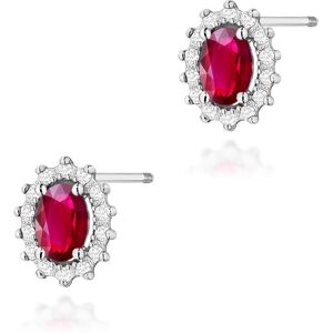 Inny producent Złote kolczyki Rubin 2 x 0,60ct białe złoto sztyft zakręcany pr. 585 Inny producent Złote kolczyki Rubin 2 x 0,60ct białe złoto sztyft zakręcany pr. 585