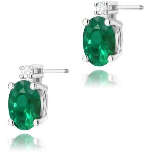 Inny producent Złote kolczyki Szmaragd 2 x 0,40ct białe złoto sztyft zakręcany pr. 585 Inny producent Złote kolczyki Szmaragd 2 x 0,40ct białe złoto sztyft zakręcany pr. 585