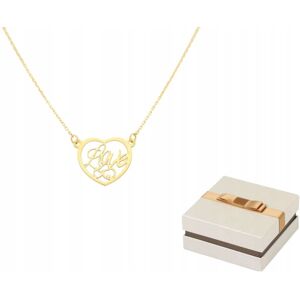 GLOBAL SILVER Złoto 585 Złoty Naszyjnik Miłości Złote Serce z Napisem Love 14 k ZN15 GLOBAL SILVER Złoto 585 Złoty Naszyjnik Miłości Złote Serce z Napisem Love 14 k ZN15