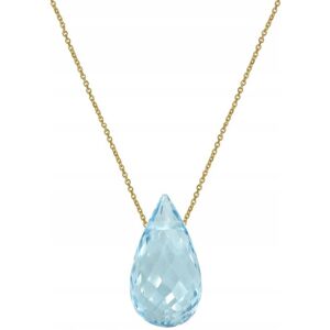 Lovrin Złoty naszyjnik 375 łańcuszek ankier z łezką Topaz Sky blue na prezent 9kt Lovrin Złoty naszyjnik 375 łańcuszek ankier z łezką Topaz Sky blue na prezent 9kt