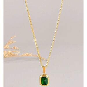 Inny producent Złoty Naszyjnik Emerald Zielony Kamień Cyrkonia Gold Stal Szlachetna Inny producent Złoty Naszyjnik Emerald Zielony Kamień Cyrkonia Gold Stal Szlachetna