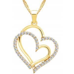 LAREZO Złoty Naszyjnik z Sercami Wisiorek Serca Serduszka Love Serce SREBRO 925 LAREZO Złoty Naszyjnik z Sercami Wisiorek Serca Serduszka Love Serce SREBRO 925