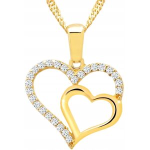 LAREZO Złoty Naszyjnik z Sercami Wisiorek Serduszko Serce Heart Love SREBRO 925 LAREZO Złoty Naszyjnik z Sercami Wisiorek Serduszko Serce Heart Love SREBRO 925