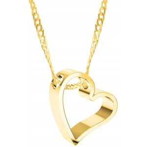 LAREZO Złoty Naszyjnik z Sercem Serce Serduszko Heart Love Cyrkonia SREBRO 925 LAREZO Złoty Naszyjnik z Sercem Serce Serduszko Heart Love Cyrkonia SREBRO 925