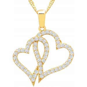LAREZO Złoty Naszyjnik z Sercem Serce Serduszko Heart Love Miłość SREBRO 925 LAREZO Złoty Naszyjnik z Sercem Serce Serduszko Heart Love Miłość SREBRO 925