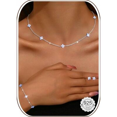 Inny producent BIŻUTERII ZESTAW SREBRO 925 NASZYJNIK CHOKER BRANSOLETKA KOLCZYKI CYRKONIA Inny producent BIŻUTERII ZESTAW SREBRO 925 NASZYJNIK CHOKER BRANSOLETKA KOLCZYKI CYRKONIA