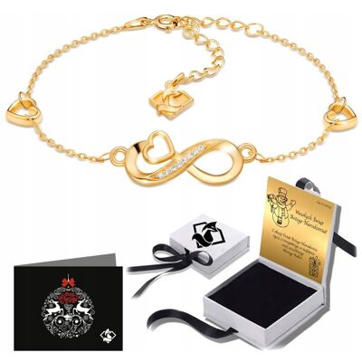 FoxyJewellery Bransoletka Damska Złota 585 Nieskończoność Serce z Grawerem Celebrytka FoxyJewellery Bransoletka Damska Złota 585 Nieskończoność Serce z Grawerem Celebrytka
