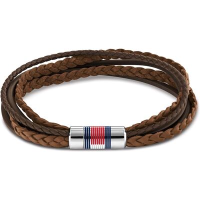 Bransoletka Męska Tommy Hilfiger Z Naturalnej Skóry W Kolorze Brązowym - Stylowy Dodatek Dla Mężczyzn Bransoletka Męska Tommy Hilfiger Z Naturalnej Skóry W Kolorze Brązowym - Stylowy Dodatek Dla Mężczyzn