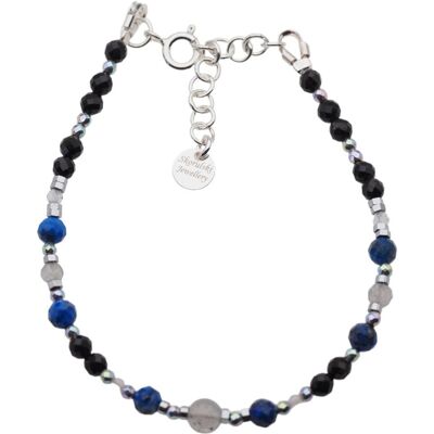 Skorulski Jewellery Bransoletka mix - Turmalin, Lapis Lazuli, Labradoryt, hematyt i srebro Skorulski Jewellery Bransoletka mix - Turmalin, Lapis Lazuli, Labradoryt, hematyt i srebro