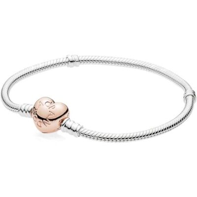 Inny producent Bransoletka - Pandora - Zapięcie Serce - 17 Cm - Różowe Złoto - Damska Inny producent Bransoletka - Pandora - Zapięcie Serce - 17 Cm - Różowe Złoto - Damska