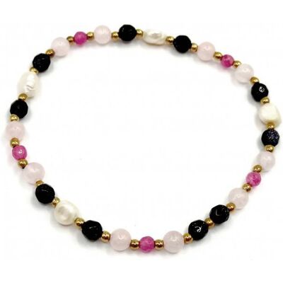 Inny producent Bransoletka PINK KWARC 925 Inny producent Bransoletka PINK KWARC 925