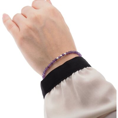 Skorulski Jewellery Bransoletka regulowana - Ametyst fasetowane kulki i srebro Skorulski Jewellery Bransoletka regulowana - Ametyst fasetowane kulki i srebro