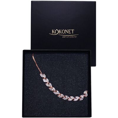 KOKONET BRANSOLETKA regulowana różowe złoto z listkami ŚLUBNA rose gold KOKONET BRANSOLETKA regulowana różowe złoto z listkami ŚLUBNA rose gold