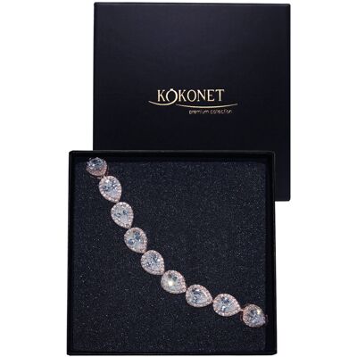 KOKONET BRANSOLETKA rose gold migdały z cyrkoniami różowe złoto swarovski KLASYCZNA KOKONET BRANSOLETKA rose gold migdały z cyrkoniami różowe złoto swarovski KLASYCZNA