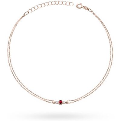 Inny producent Bransoletka Rubin 0,15ct różowe złoto pr. 585 Inny producent Bransoletka Rubin 0,15ct różowe złoto pr. 585