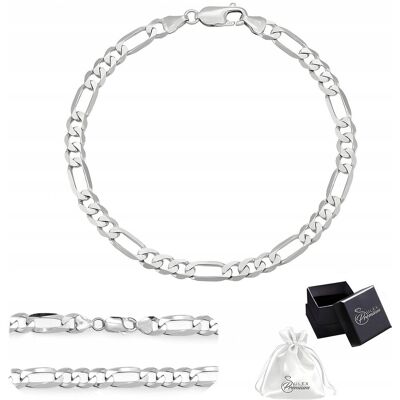 ulex premium Bransoletka Splot Figaro Srebro pr. 925 Elegancka dla Niej 21 cm x 8 mm ulex premium Bransoletka Splot Figaro Srebro pr. 925 Elegancka dla Niej 21 cm x 8 mm