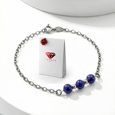 Bransoletka Srebrna Oksydowana z Lapis Lazuli – Vintage, JASZCZ ART Bransoletka Srebrna Oksydowana z Lapis Lazuli – Vintage, JASZCZ ART