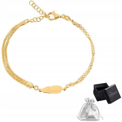 ulex premium Bransoletka srebrna pr. 925 PIÓRKO Elegancka Złota Bransoletka dla Niej ulex premium Bransoletka srebrna pr. 925 PIÓRKO Elegancka Złota Bransoletka dla Niej