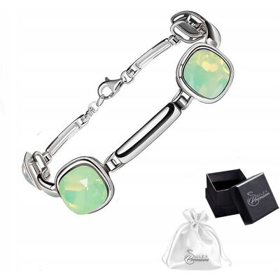 ulex premium Bransoletka srebro 925 Elegancka Damska Bransoleta Kryształ Chrysolite Opal ulex premium Bransoletka srebro 925 Elegancka Damska Bransoleta Kryształ Chrysolite Opal
