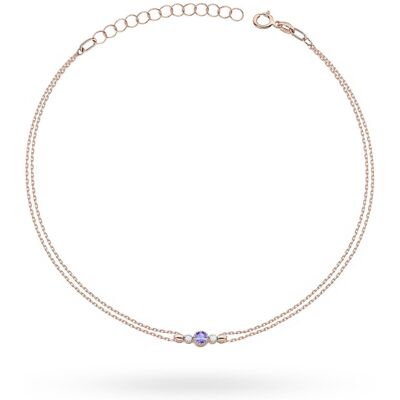 Inny producent Bransoletka Tanzanit 0,15ct różowe złoto pr. 585 Inny producent Bransoletka Tanzanit 0,15ct różowe złoto pr. 585
