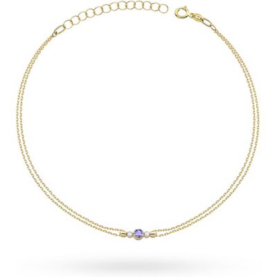 Inny producent Bransoletka Tanzanit 0,15ct żółte złoto pr. 585 Inny producent Bransoletka Tanzanit 0,15ct żółte złoto pr. 585
