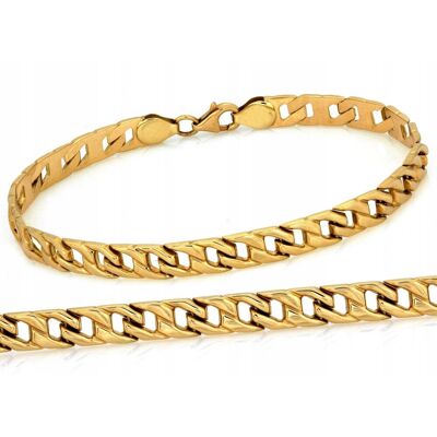 Lovrin Bransoletka z żółtego złota 585 14k gruby łańcuch 5.13g błyszcząca modna Lovrin Bransoletka z żółtego złota 585 14k gruby łańcuch 5.13g błyszcząca modna