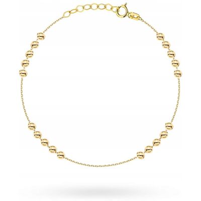 Lovrin Bransoletka ze złota 585 złożona z gładkich kuleczek elegancki prezent 14k Lovrin Bransoletka ze złota 585 złożona z gładkich kuleczek elegancki prezent 14k