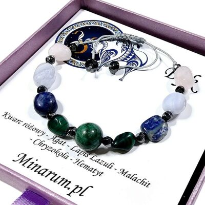 Inny producent Bransoletka znak zodiaku Byk Kwarc różowy Malachit Lapis Lazuli bransoletka z kamieni naturalnych Inny producent Bransoletka znak zodiaku Byk Kwarc różowy Malachit Lapis Lazuli bransoletka z kamieni naturalnych