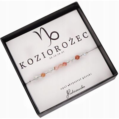 Radziszewska Bransoletka Znak Zodiaku KOZIOROŻEC Kamienie Naturalne Opal Kryształ Górski Radziszewska Bransoletka Znak Zodiaku KOZIOROŻEC Kamienie Naturalne Opal Kryształ Górski