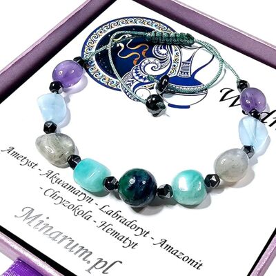 Inny producent Bransoletka znak zodiaku Wodnik Amazonit Labradoryt Akwamaryn bransoletka z kamieni naturalnych Inny producent Bransoletka znak zodiaku Wodnik Amazonit Labradoryt Akwamaryn bransoletka z kamieni naturalnych