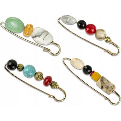 Inny producent BROSZKI 4 SZTUKI METALOWE PERŁOWE OZDOBNE KLIPSY VINTAGE ELEGANCJA STYL Inny producent BROSZKI 4 SZTUKI METALOWE PERŁOWE OZDOBNE KLIPSY VINTAGE ELEGANCJA STYL