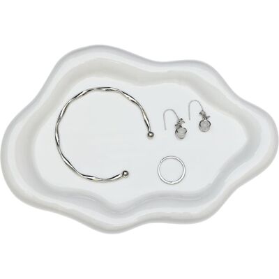 Chmurowa Taca na Biżuterię, Dekoracyjna Taca Ceramiczna na Drobiazgi, Taca na Kosmetyki, Perfumy, Drobiazgi, Taca na Pierścionki, Naszyjniki, Branso.. Chmurowa Taca na Biżuterię, Dekoracyjna Taca Ceramiczna na Drobiazgi, Taca na Kosmetyki, Perfumy, Drobiazgi, Taca na Pierścionki, Naszyjniki, Branso..