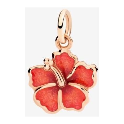 Ciondolo fiore ibisco in oro rosa 9K e smalto perlato arancio Adulto unisex DODO World Plain DMC5005_HIBIS_EAR9R Ciondolo fiore ibisco in oro rosa 9K e smalto perlato arancio Adulto unisex DODO World Plain DMC5005_HIBIS_EAR9R