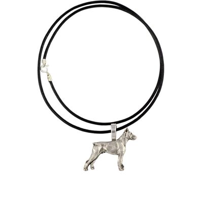 Doberman, Dobermann - naszyjnik z psem, posrebrzana zawieszka dla miłośnika psów, subtelna biżuteria marki Art-Dog Doberman, Dobermann - naszyjnik z psem, posrebrzana zawieszka dla miłośnika psów, subtelna biżuteria marki Art-Dog