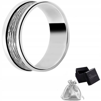 ulex premium Elegancka Obrączka z Oksydowanym Paskiem Srebro pr. 925 szer. 7 mm r. 25 ulex premium Elegancka Obrączka z Oksydowanym Paskiem Srebro pr. 925 szer. 7 mm r. 25
