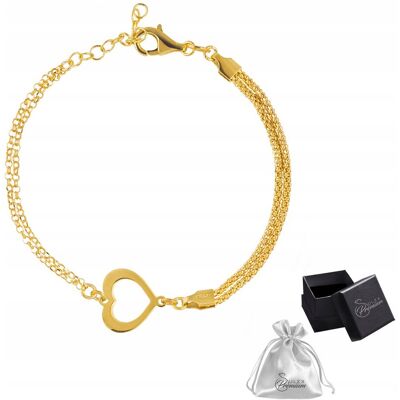ulex premium Elegancka Złota Bransoletka SERCE dla Niej Bransoletka srebro pr. 925 ulex premium Elegancka Złota Bransoletka SERCE dla Niej Bransoletka srebro pr. 925