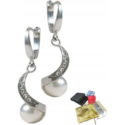 Pikam Silver Eleganckie Srebrne 925 Kolczyki Z Perłą Rekonstruowaną Cyrkonia Na Gwiazdkę Pikam Silver Eleganckie Srebrne 925 Kolczyki Z Perłą Rekonstruowaną Cyrkonia Na Gwiazdkę