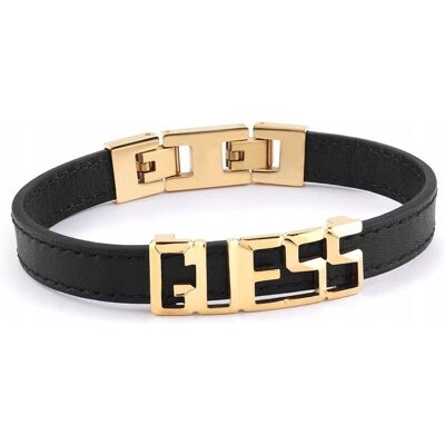 Vegas bransoletka skórzana ze złotym logo GUESS JUMB03207JW Vegas bransoletka skórzana ze złotym logo GUESS JUMB03207JW